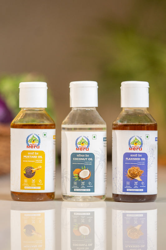 Mustard oil + Coconut Oil  + Flaxseed Oil